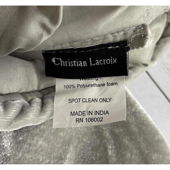 Christian Lacroix Beaded Crystal Velvet Stocking Silver 1839 - Picture 4 of 5